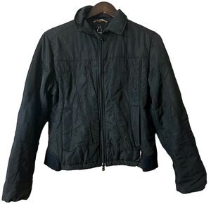 Sierra Designs Full Zip Black Soft Shell Fleece Lined Quilted Jacket Sz Large